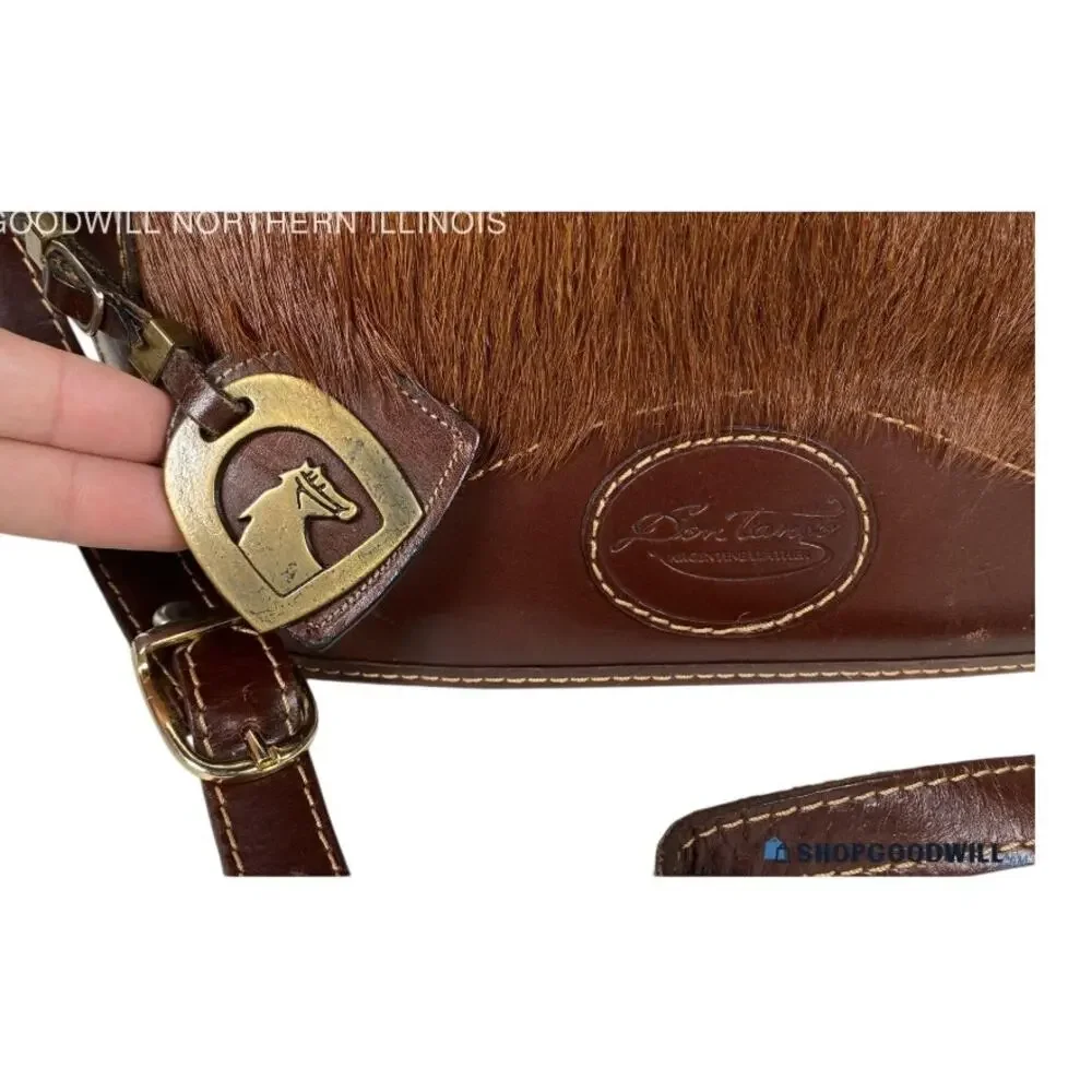 Don Tango Argentine Leather Hair On Hide Dome Crossbody Bag